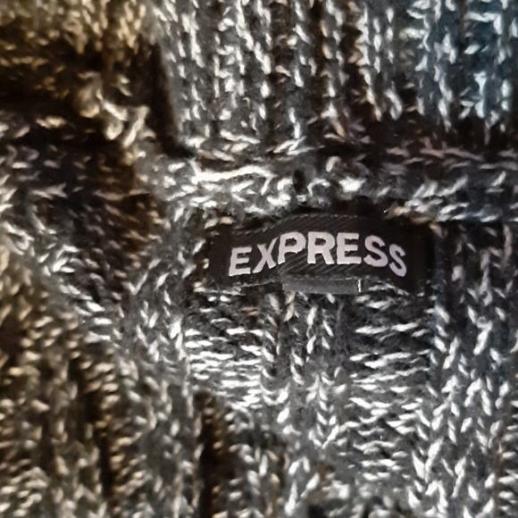 WOOL KNIT BLACK AND WHITE CARDIGAN SWEATER - Picture 4 of 6